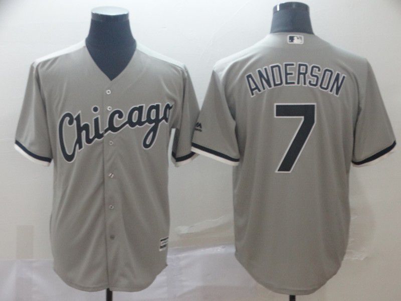 Men Chicago White Sox #7 Anderson Grey Game MLB Jersey->chicago white sox->MLB Jersey